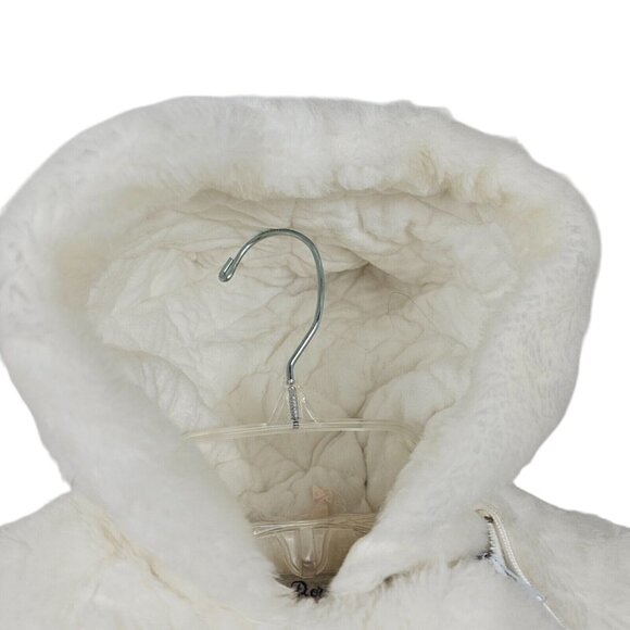 Vtg Baby Bunting Bag Sack Winter Fur Hooded Borg Orlon Pile Fabric One-Piece - Picture 9 of 14